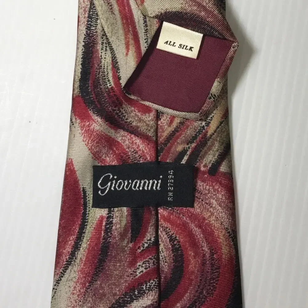 Giovanni Swirl Abstract Silk Necktie